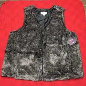 Grey Faux Fur Vest